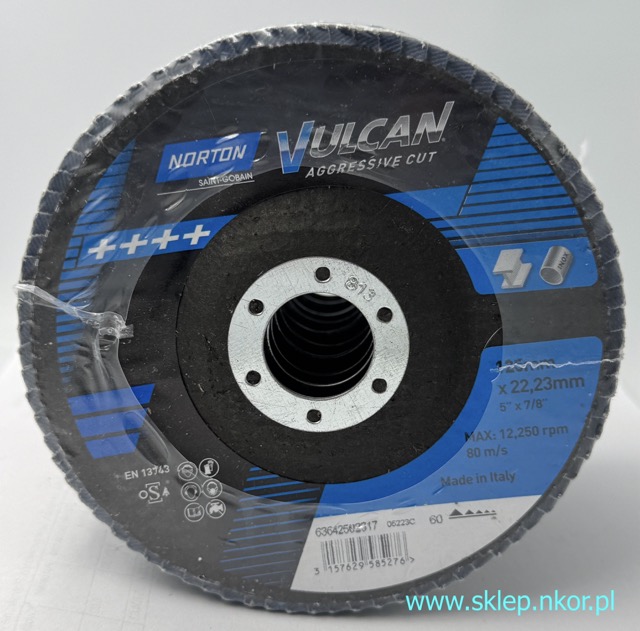 Ściernica lamelkowa 125x22mm Gr60 Norton VULCAN